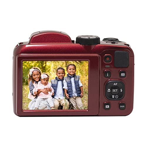 KODAK PIXPRO AZ255-RD 16MP Digital Camera 25X Optical Zoom 24mm Wide Angle Lens Optical Image Stabilization 1080P Full HD Video 3