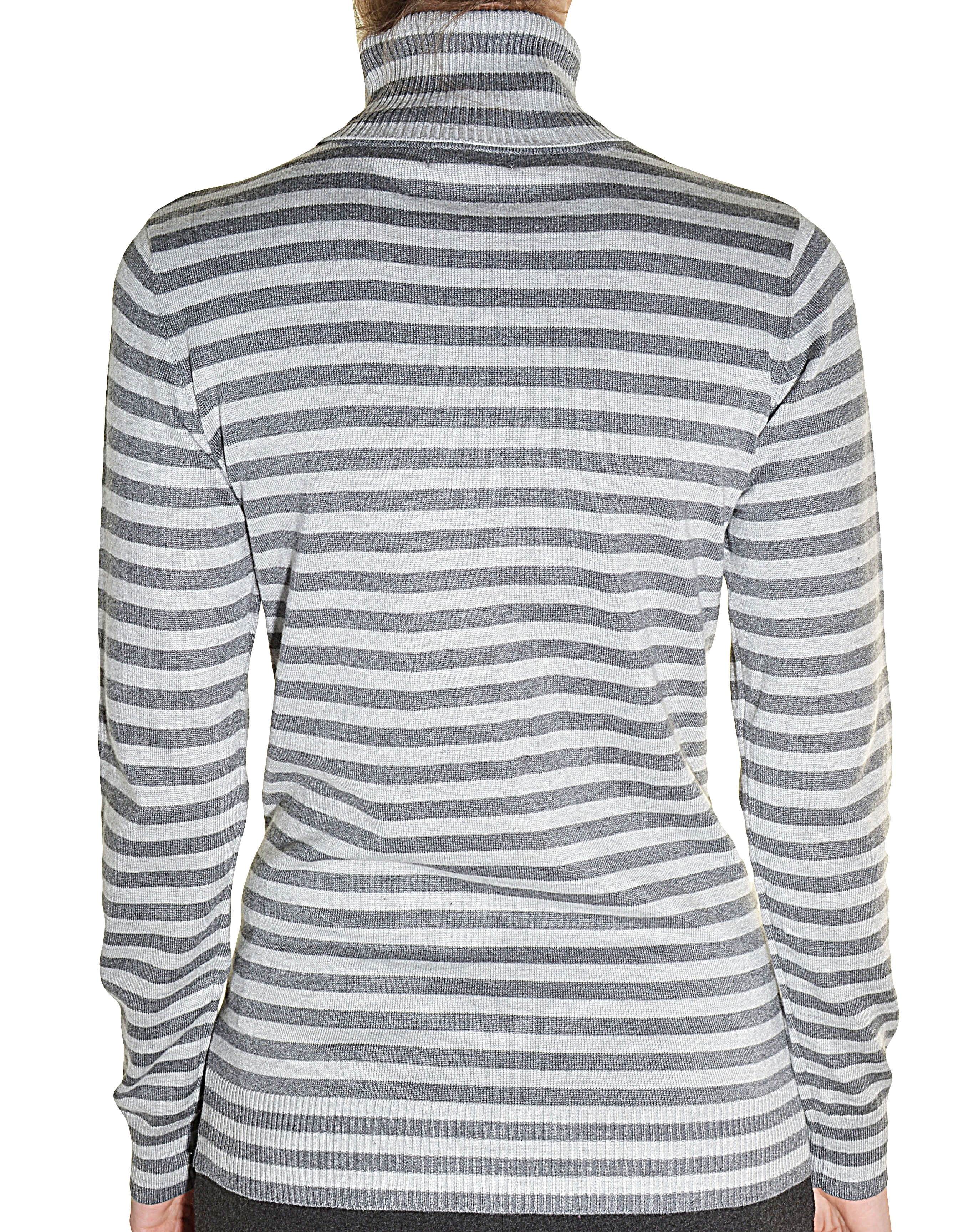 Joseph A Womens Striped Knit Turtleneck Shirt