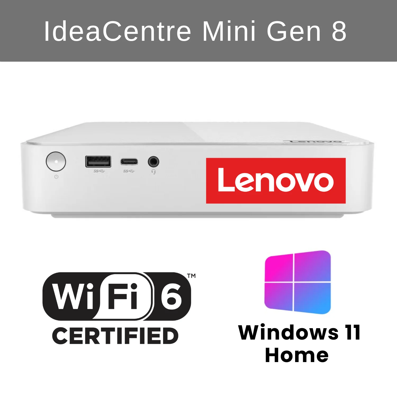 Lenovo IdeaCentre Newest Mini Desktop, 13th Gen Intel i5-13500H, 12GB RAM, 512GB PCIe M.2 SSD, RJ-45, HDMI, Wi-Fi 6, Bluetooth, Windows 11 Home, Grey