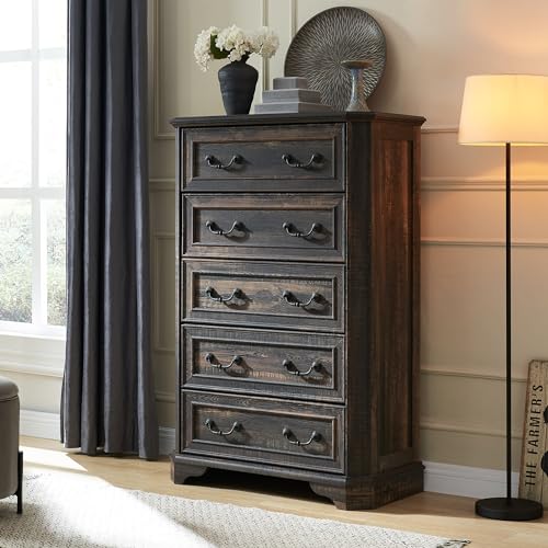T4TREAM Farmhouse 5 Drawers Dresser for Bedroom, 48