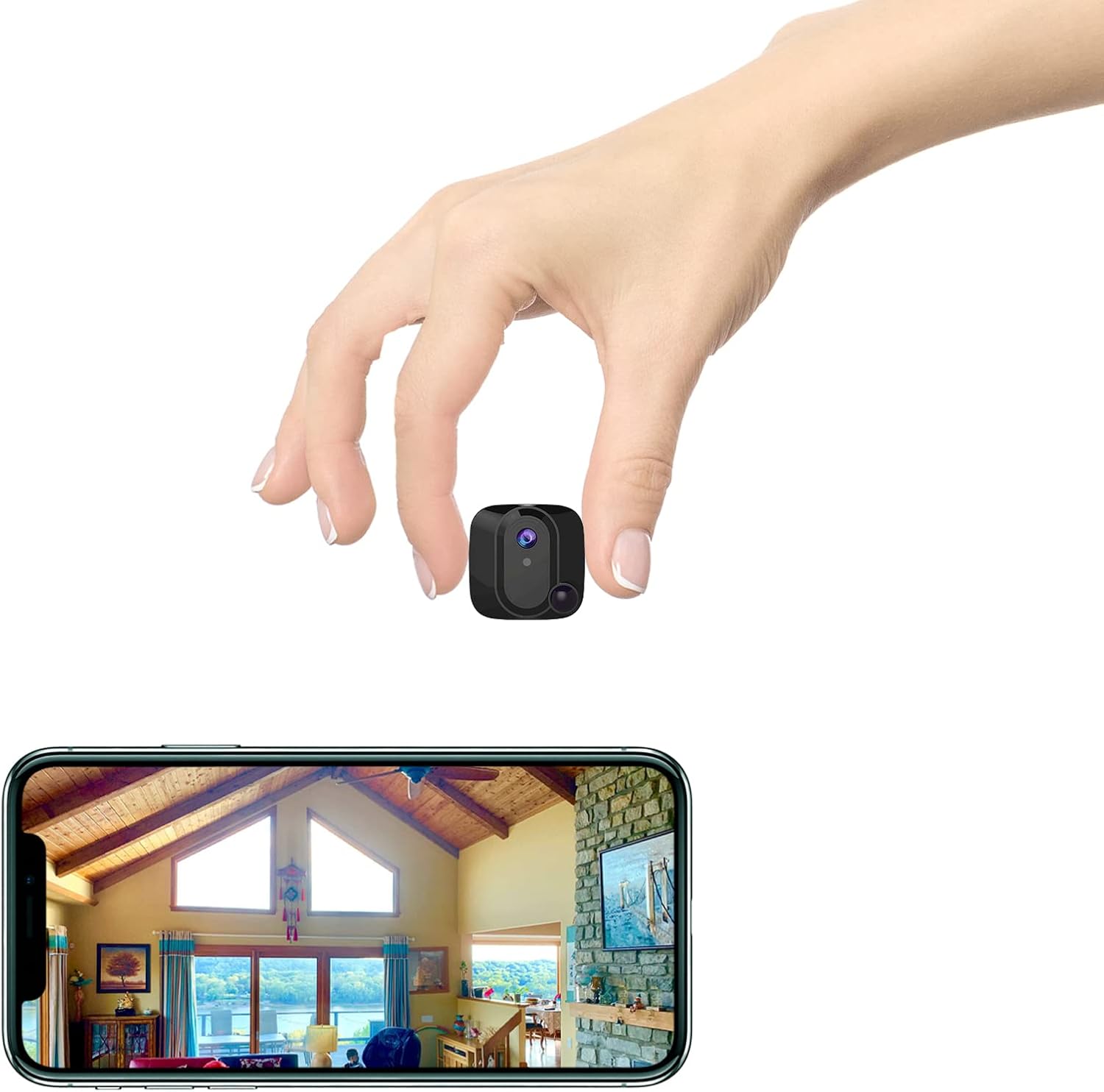 Mini Spy Hidden Camera 4K WiFi Nanny Cam Wireless PIR Small Home Security Cameras with Live Feed 100 Days Standby Motion Detection Alerts Auto Night Vision Tiny Secret Surveillance Camera for Indoor