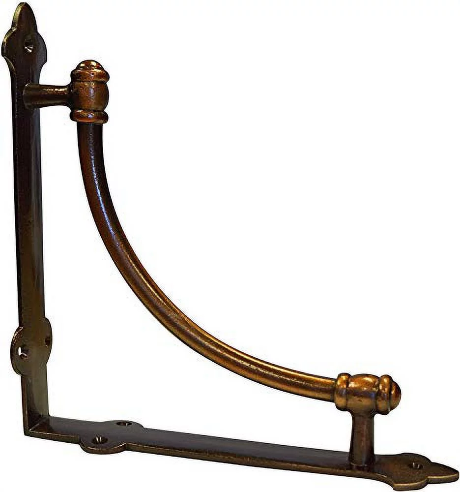 NACH Farmhouse Industrial Shelf Brackets - Rustic Shelf Bracket - Cast Iron Wall Brackets for Indoor/Outdoor Use - Large 9.6 x 1.7 x 9.6 Inch (Copper - 2 Pack) (AD-90-064CP)