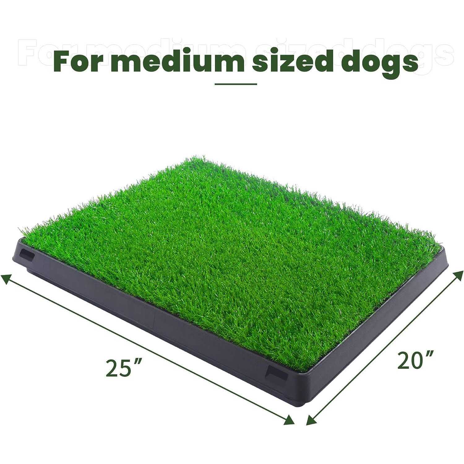 Dog Grass Pad with Tray Artificial Dog Grass Pee Pad 20” x 25” for Pet Potty Loo Indoor Training Outdoor Portable Toilet - Pet Supplies online store