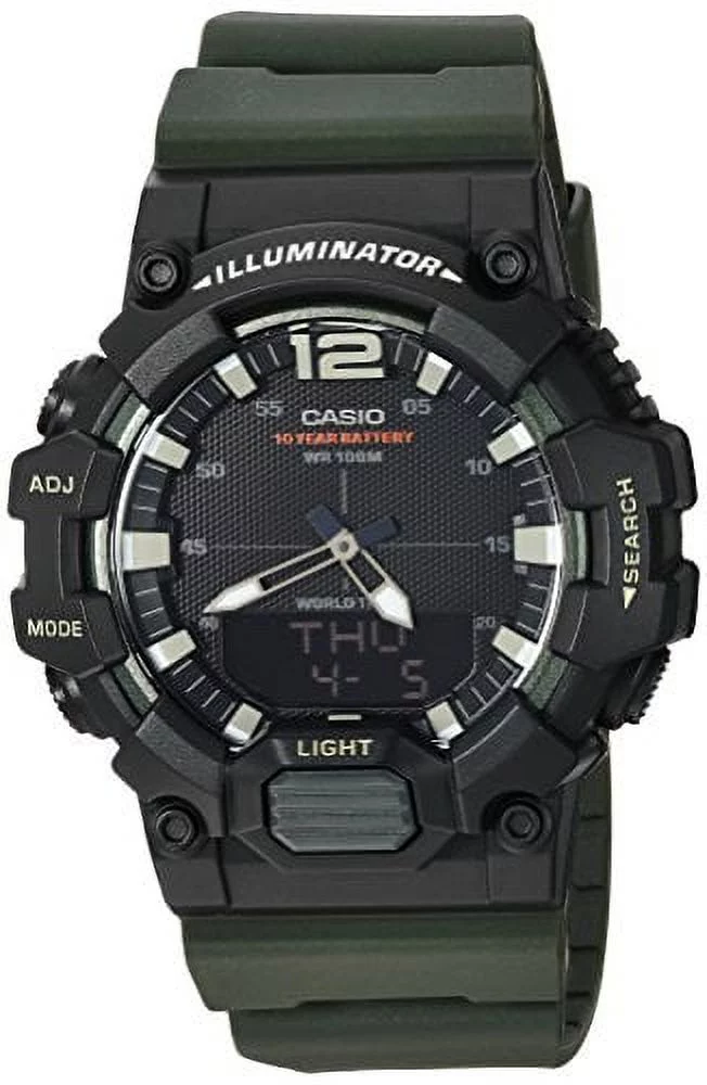 Casio Men's Analog-Digital World Time Watch, Green/Black - HDC700-3AV
