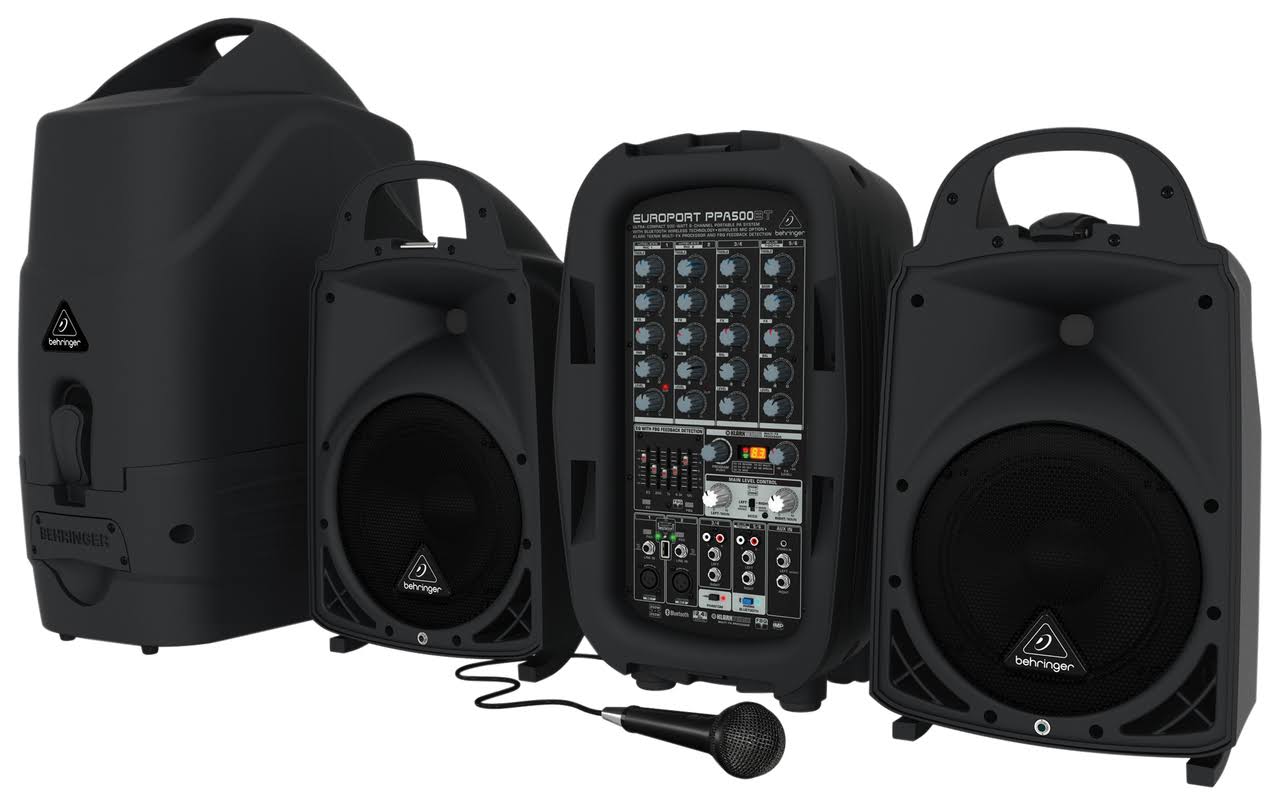 Behringer EUROPORT PPA500BT 2-way PA Speaker System - Wireless