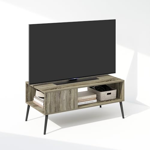 Furinno Jensen TV Stand with Drawer, French Oak, Large