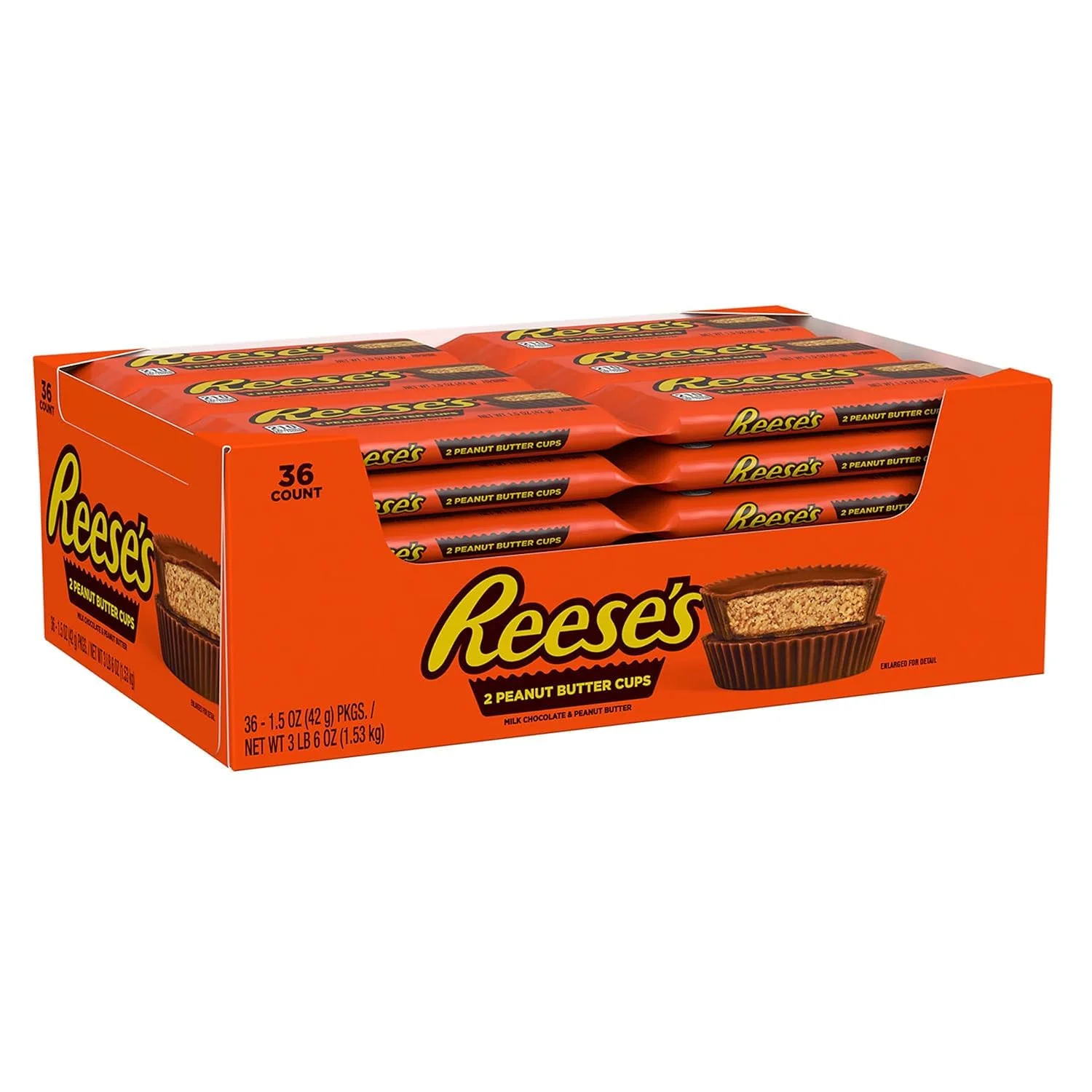 Reese's Milk Chocolate Peanut Butter Cups, Valentine's Day Candy Packs, 1.5 oz (36 Count)