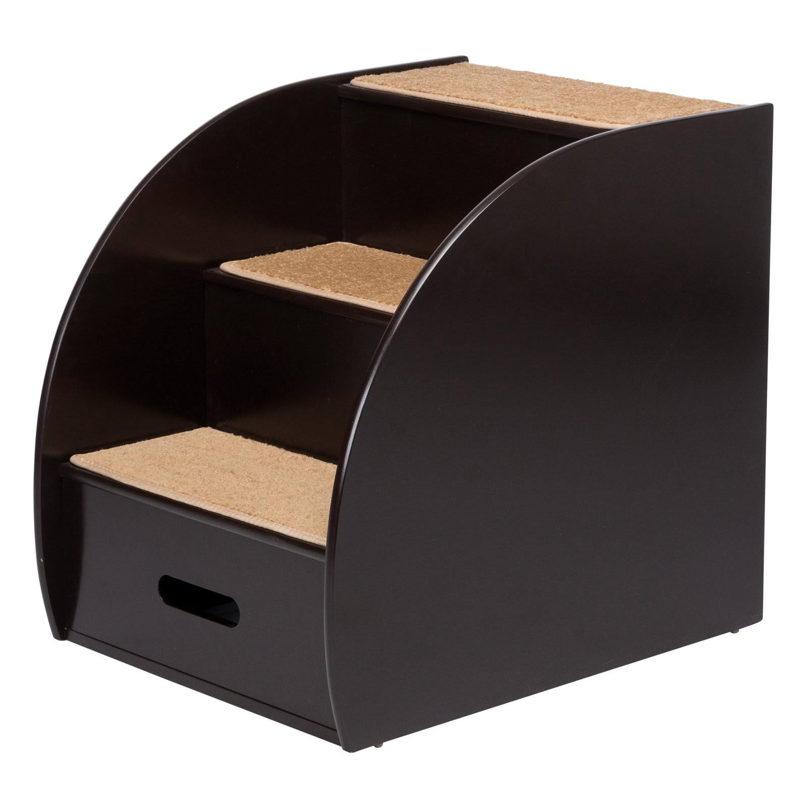 Trixie Espresso Brown 3-Step Wooden Pet Stairs