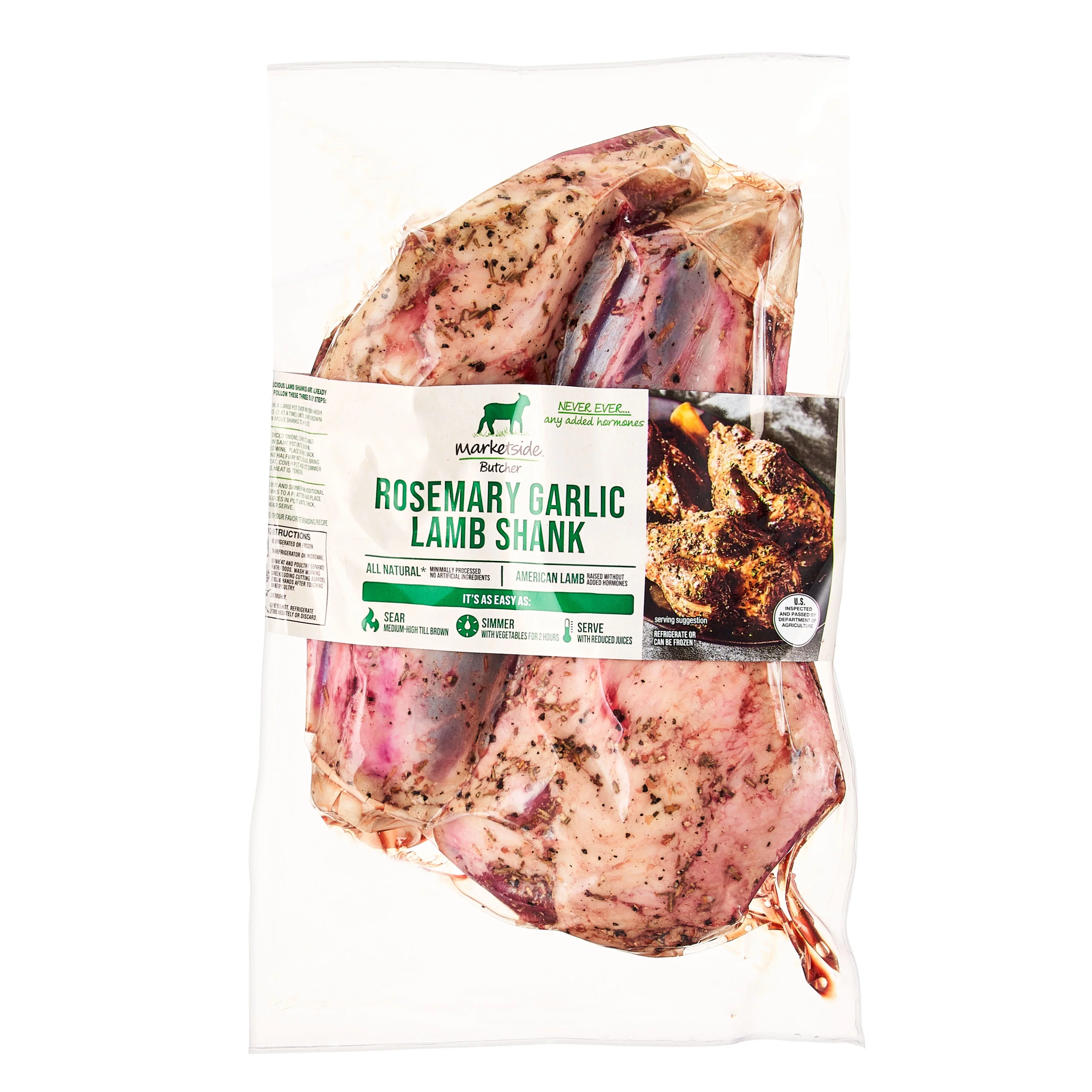 Marketside Butcher Lamb Shank, Rosemary Garlic, 2.94 - 4 lb (Fresh)