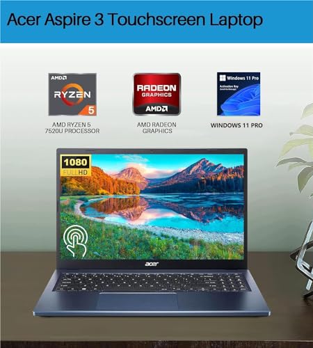acer Newest Aspire 3 Touchscreen Laptop - with Microsoft Office Lifetime License and Windows 11 Pro, 15.6