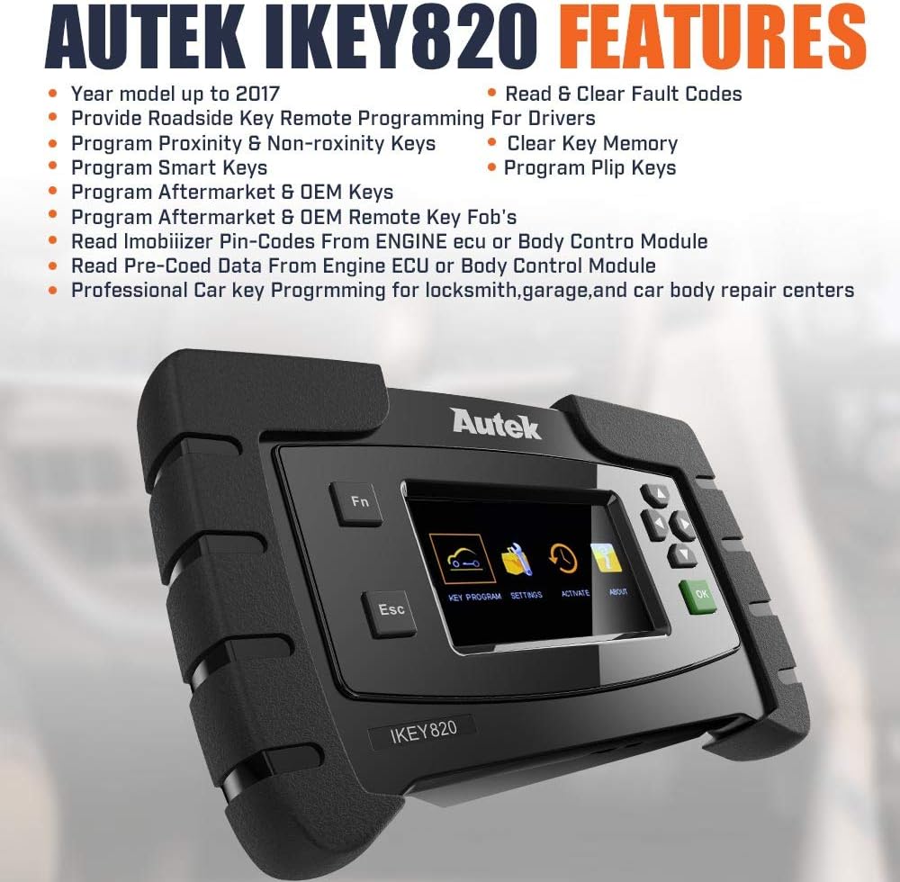 Autek IKey820 Auto Programmer Professional Pin Code Reader All Key Lost Programming