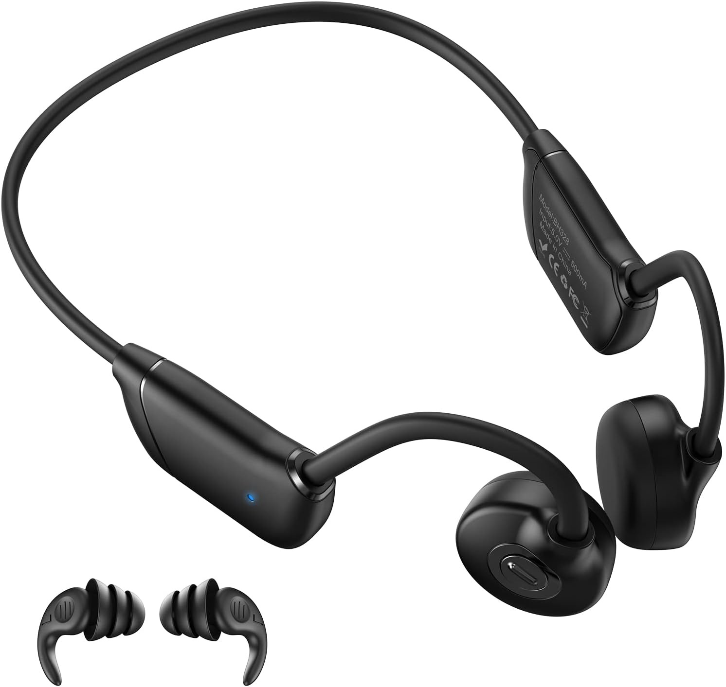 Bone Conduction Headphones, QODISA Wireless Open Ear Headphones Bluetooth 5.3 with MIC, IPX7 Waterproof Workout Headphones Music Answer Phone Call for Running Cycling Driving Pack of 2