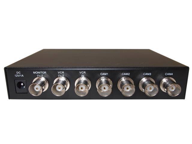 Evertech 4 Channel Analog Color Quad Processor CCTV Security Camera System Video Splitter