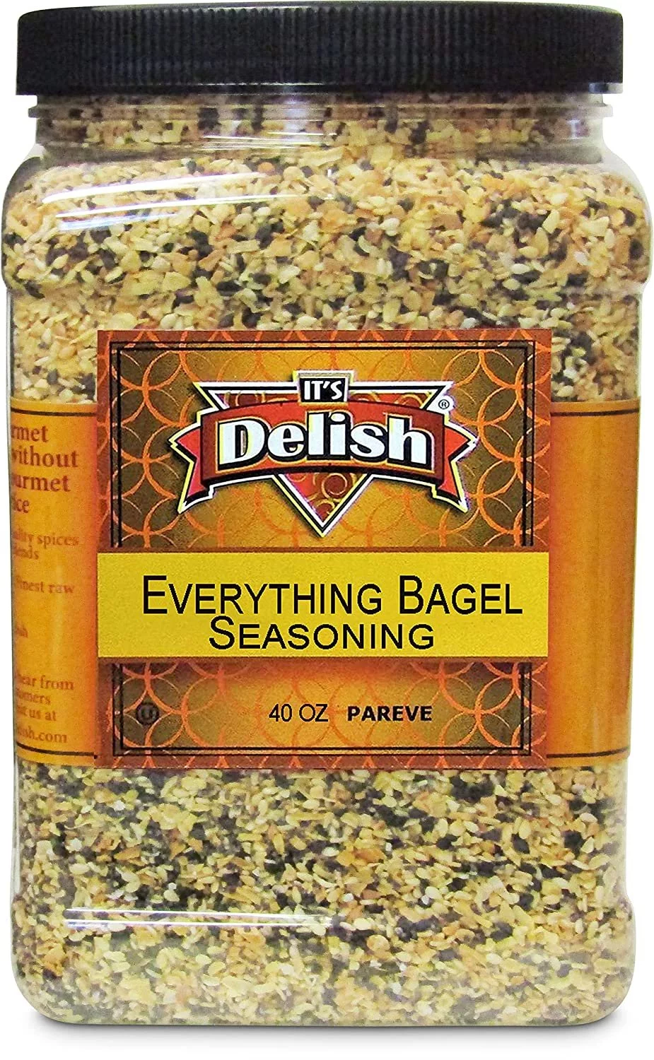 Everything Bagel Seasoning Blend by It's Delish, 40 OZ 2.5 lbs Jumbo Container  Premium All Natural Bagel Spice Seasoning Mix With Salt for Bagels, Buns, Bread, Salad Topping Seasonings for Food...