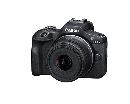 Canon EOS R100 Mirrorless Camera RF-S18-45mm F4.5-6.3 is STM Lens Kit, 24.1 Megapixel CMOS (APS-C) Sensor, 4K Video, RF Mount, Black