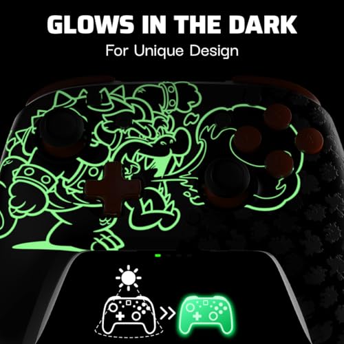 PDP Rematch Wireless Controller: Boo-Hoo - Nintendo Switch/Switch Lite/Switch - OLED Model, Nintendo Switch 2, Glows in the Dark, Rechargeable Battery