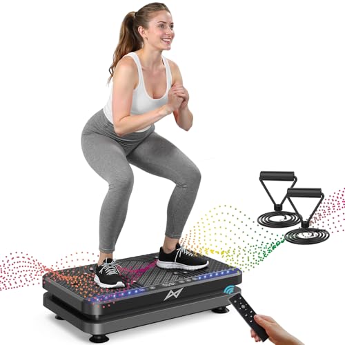 AXV Vibration Plate Fitness Platform Exercise Machine Vibrating Lymphatic Drainage Shaking Full Body Shaker Workout Vibrate Stand Shake Board Sport Gym for Weight Loss Fat Burner for Women Men