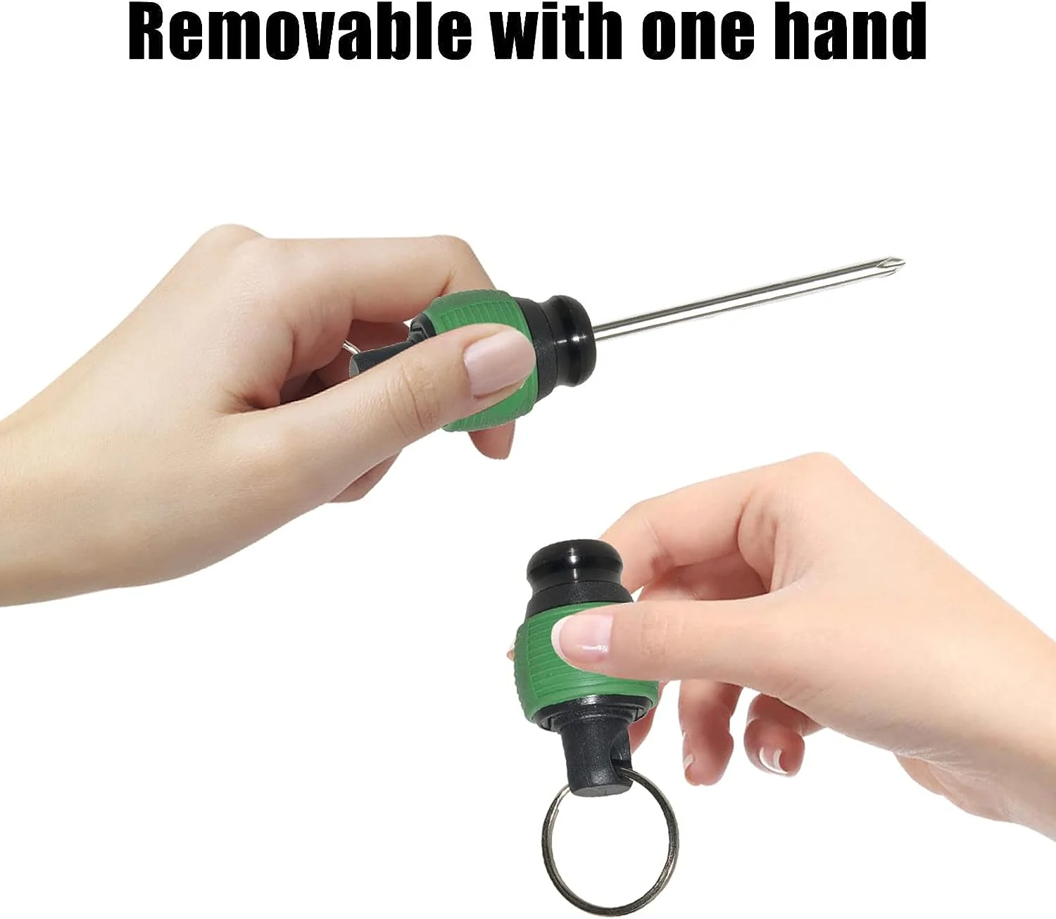5 Pieces 1/4 Inch Ball Grip Carrying Bit Holder with Keychain Ring and a Black Carabiner,Screwdriver Bit Holders, Aluminum Quick-Change Screwdriver Bits Holder Organizer Tool for 1/4