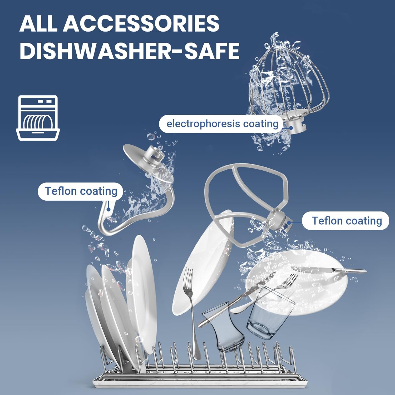 Stand Mixer: 6.5 Quart All Metal Mixer with LED Touch Display -600W 10-Speed Tilt-Head Mixer with Stainless Steel Bowl with Cover, Dough Hook, Beater, Egg Whisk