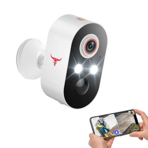 1080p Wireless Security Camera, 2.4GHz Wi-Fi, Color Night Vision, AI Human Detection, PIR Motion Detection, 2-Way Talk, Outdoor Surveillance Bullet Cam (2 Pack)