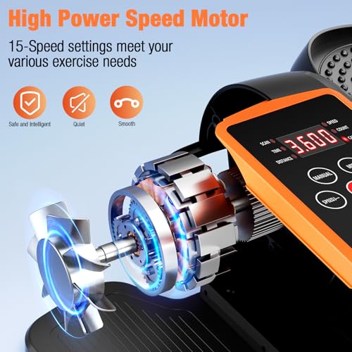 Under Desk Elliptical Exercise Machine, Ellipse Leg Exerciser as Seen on TV with Remote, 15 Adjustable Speed, Portable Leg Exerciser While Sitting for Seniors, Quiet Elliptical Machine for Home Office