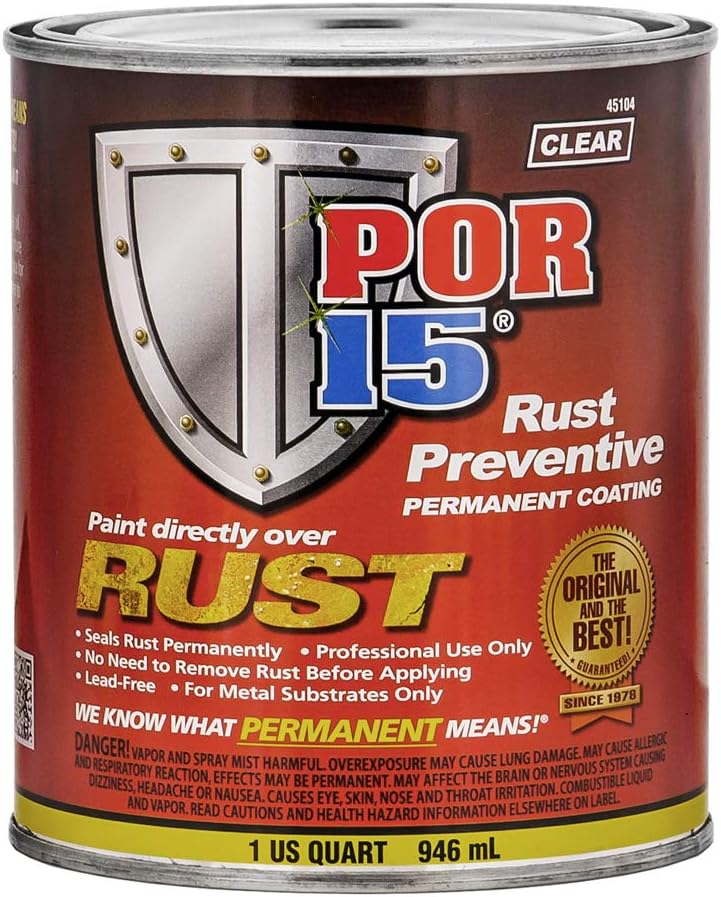POR-15 Rust Preventive Coating- Semi-Gloss Black - 1 Gl - Stop Rust & Corrosion Permanently, Anti-Rust Non-Porous Protective Barrier
