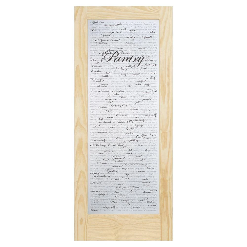 JELD-WEN 32 in. x 80 in. Solid Wood Full Lite Frosted Glass Unfinished Wood Interior Door Slab