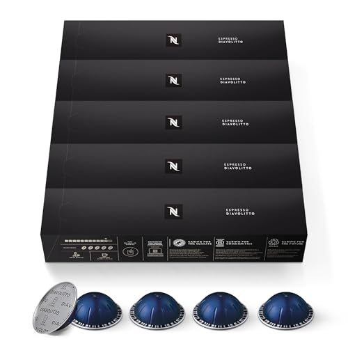 Nespresso Capsules Vertuo, Espresso Bold Variety Pack, Medium and Dark Roast Coffee, 40-Count Espresso Pods, Brews 1.35oz.