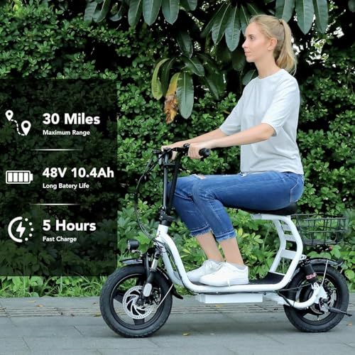 Caroma 500W/800W/1200W Electric Scooter with Seat, 14