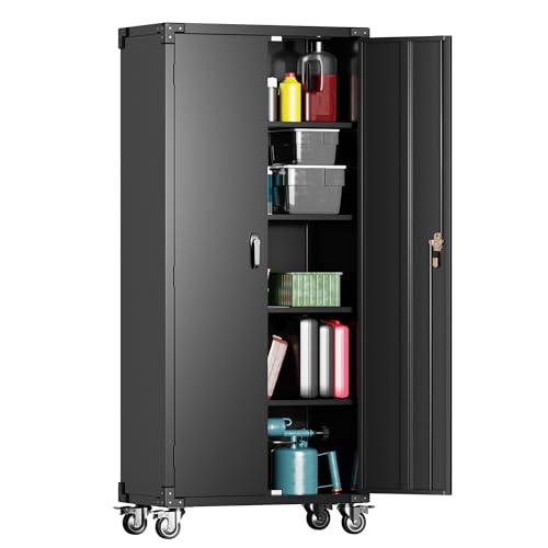 Metal Storage Cabinet with Wheels, 71
