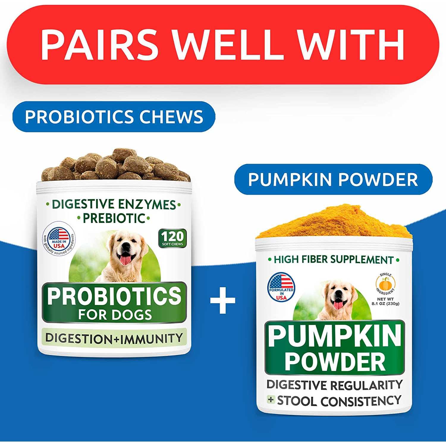 Bark&Spark Pumpkin for Dogs 8.1oz Powdered Fiber Supplement and Stool Softener - Pet Supplies online store