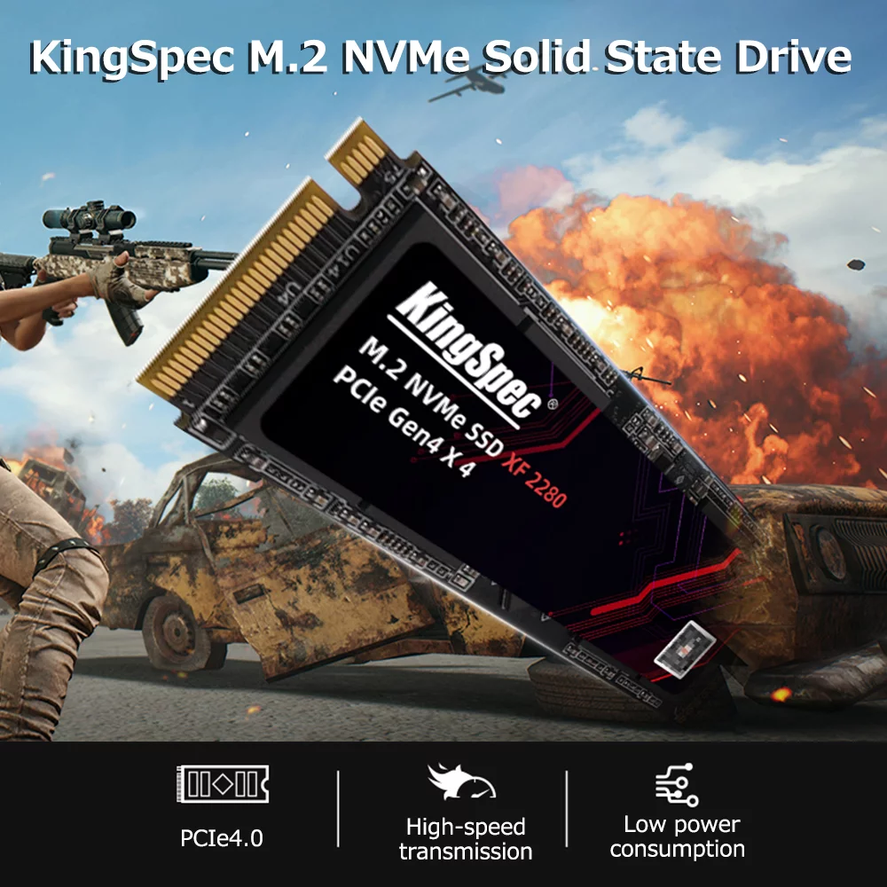 KingSpec Solid State Drives, XF 2280 1TB M.2 NVMe PCIe Gen4.0x4 SSD for Fast Data Transfer and Low Power Usage