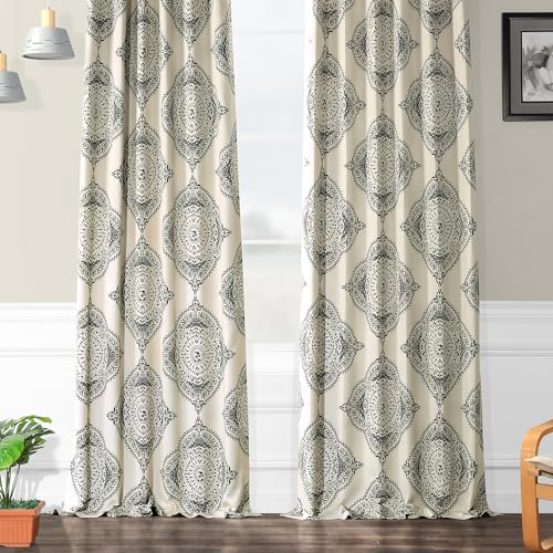 HPD Half Price Drapes Printed Room Darkening Curtains for Bedroom, Living Room 50 X 84, BOCH-KC27D-84 (1 Panel) Henna Clover