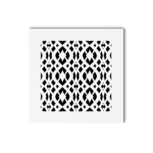 SABA Home Decor Air Vent Cover Grille - Acrylic Fiberglass 6 x 14 Duct Opening (8 x 16 Overall) White Finish Decorative Register Covers for Walls and Ceilings, Charlotte (6 x 14, White)