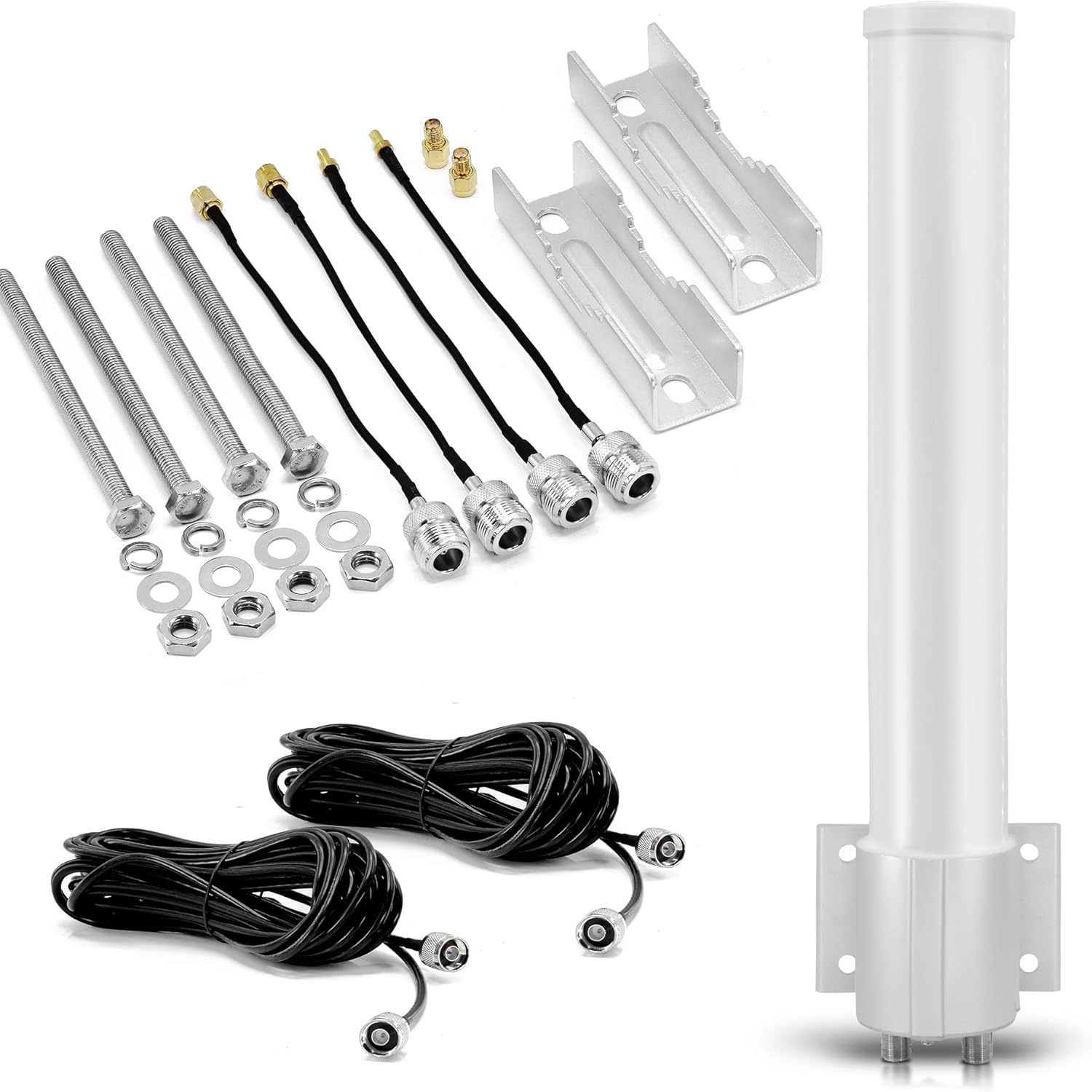 Omnidirectional 4G LTE MIMO Antenna, Wide Band Pole Wall Mount Signal Booster for Mobile Cell Phone, 12dBi Gain Compatible with Verizon, AT&T, Sprint, T-Mobile,