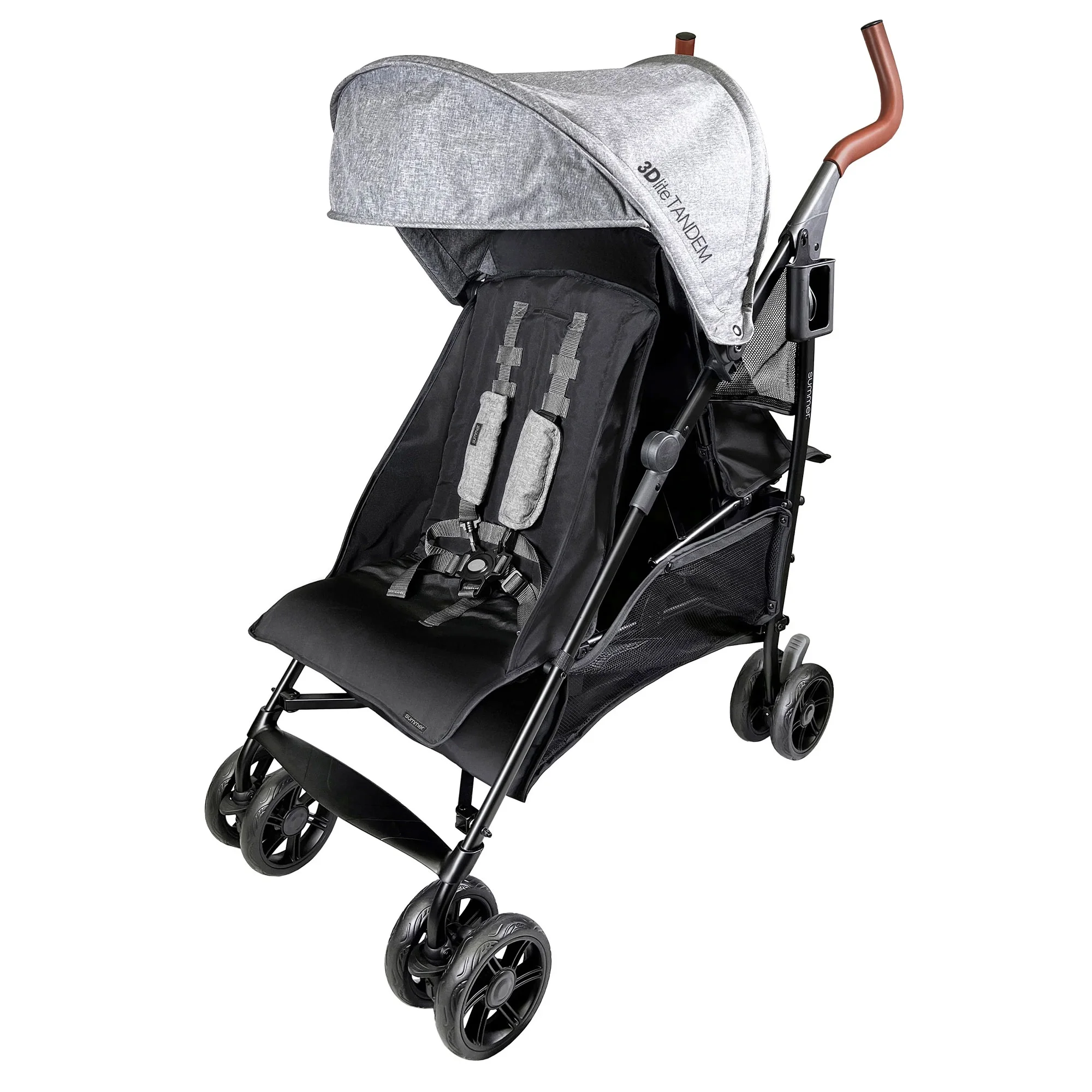 Summer Infant 3Dlite Tandem Double Stroller for Infants & Toddlers, Black - Curated Treasures Market