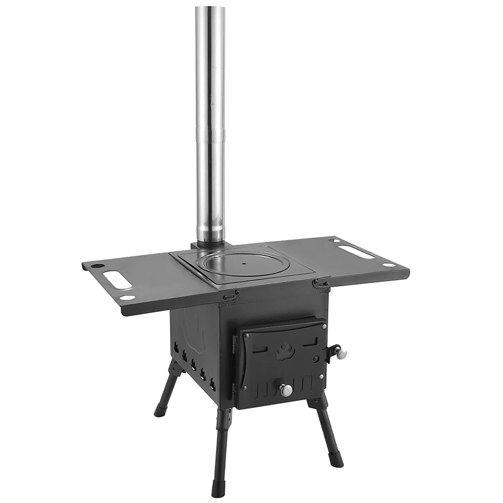 Carevas Portable Foldable Wood Burning Camp Tent with Chimney for Tent Shelter Heating Cooking