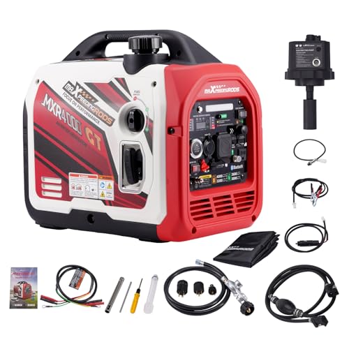 maXpeedingrods 4000 Watt App Remote Control Dual Fuel Inverter Generator with Gasoline Electric Fuel Pump