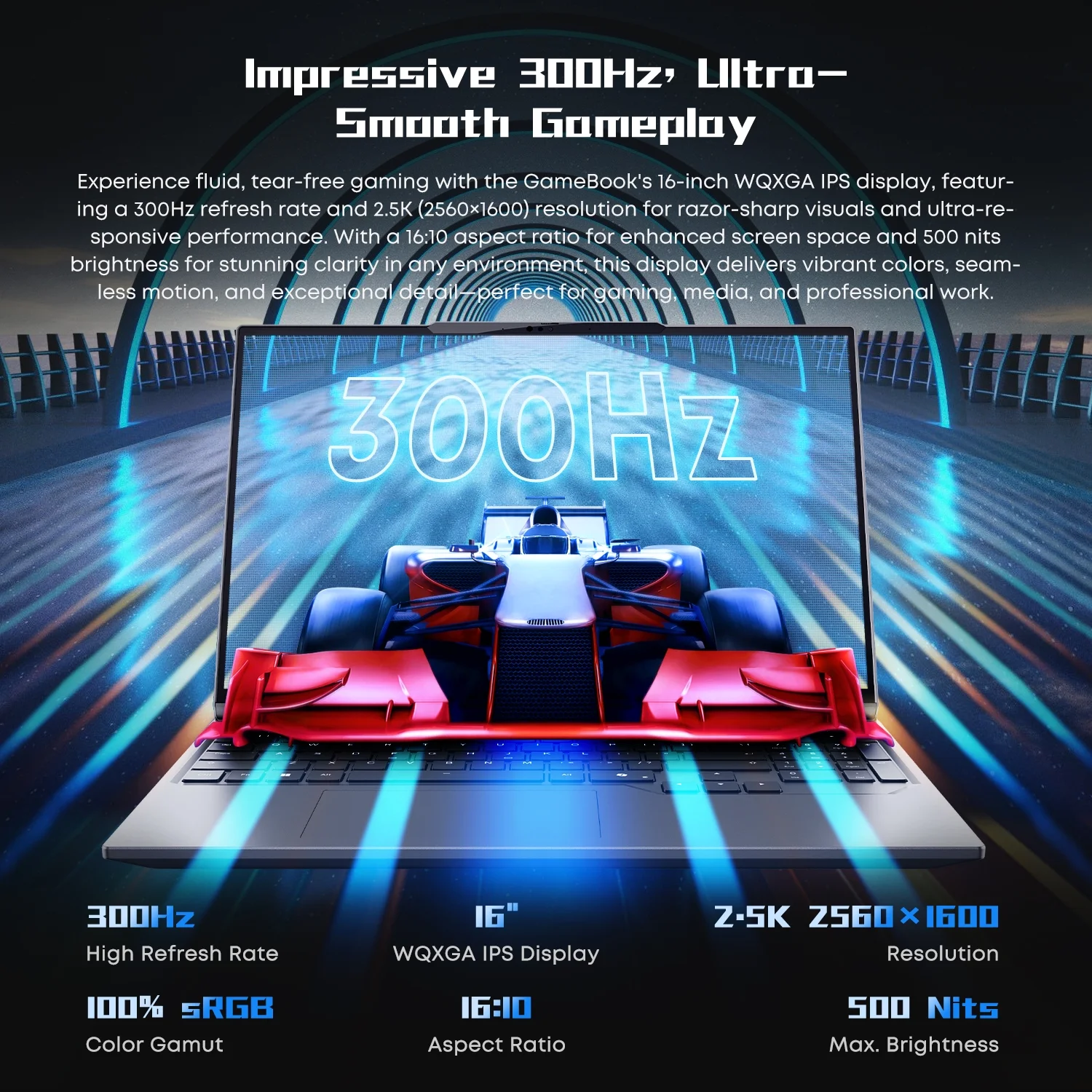 CHUWI 2025 GameBook AMD Ryzen 9 9955HX 16" Gaming Laptop,RTX-5070Ti Laptop GPU Notebook, Backlit Keyboard Computer,,32GB DDR5, 1TB Gen4 , WiFi6E ,BT5.2, Windows 11 Pro