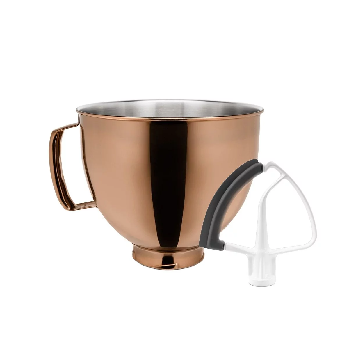 KitchenAid 5-Quart Radiant Copper Stainless Steel Metallic Bowl + Flex Edge Beater | Fits 4.5-Quart & 5-Quart KitchenAid Tilt-Head Stand Mixers