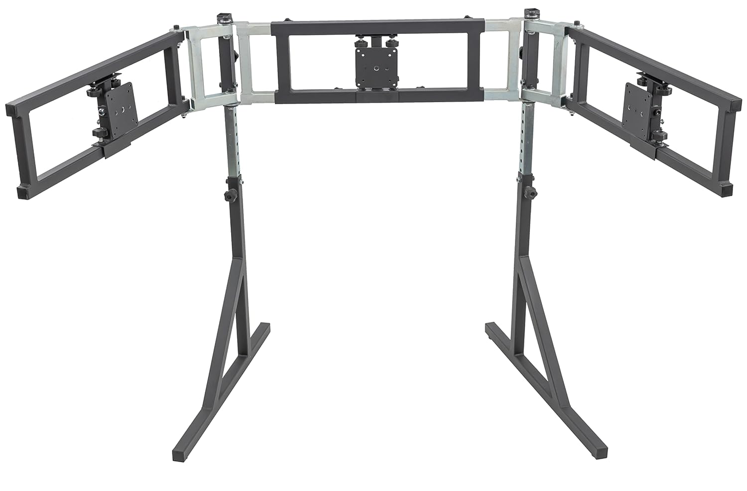 SimFab Triple Monitor Floor Stand for Racing and Flight Simulators Model LD | Up to 100x100mm VESA Mount or M4/M5 Hardware (Triple Monitor Stand, Light Duty Mount Brackets)