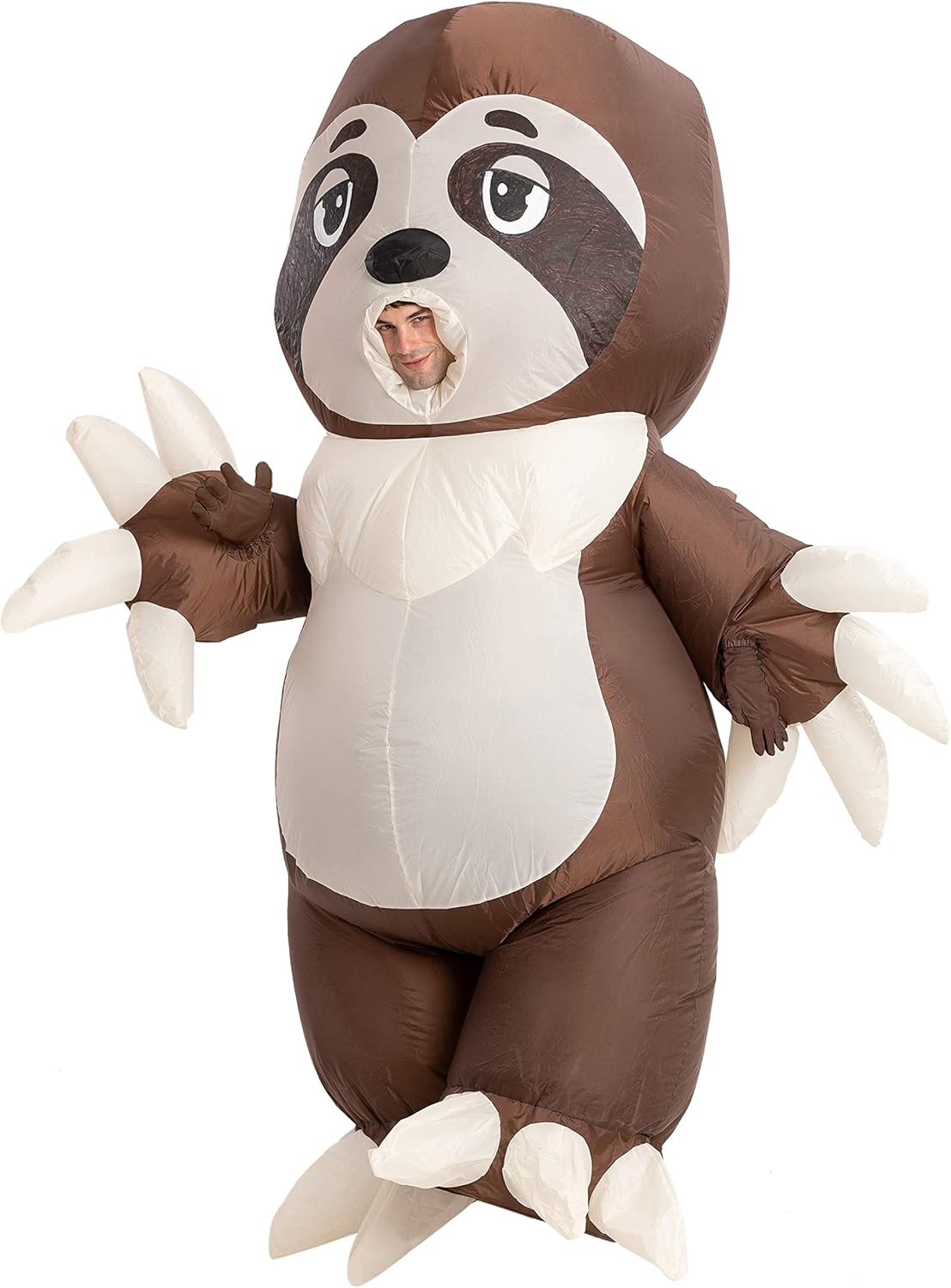 Spooktacular Creations Inflatable Halloween Costume Full Body Sloth Inflatable Costume with a Pair of Gloves - Adult Unisex One Size (Sloth) Brown