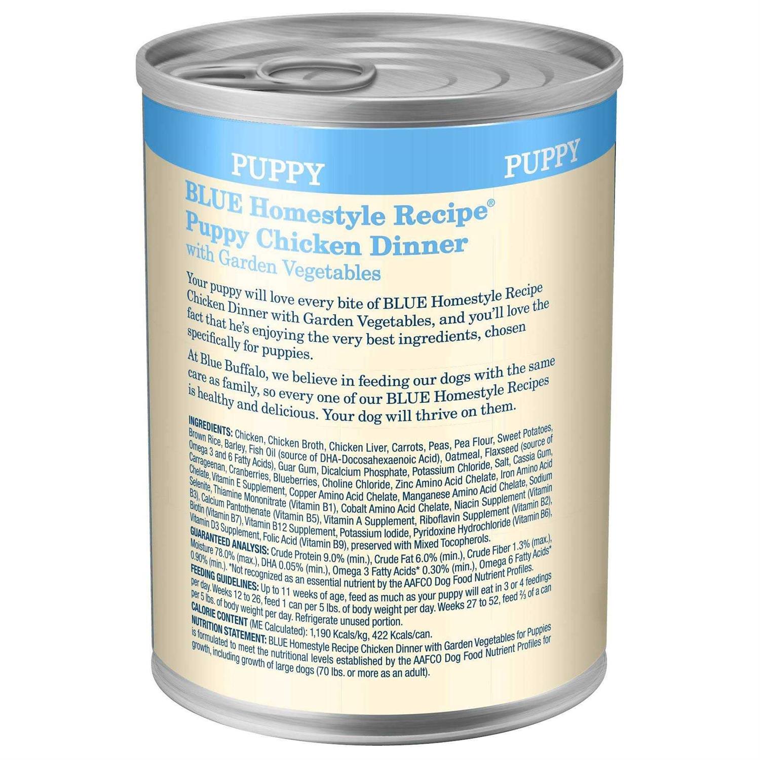 Blue Buffalo Homestyle Recipe Puppy Chicken Dinner Wet Dog Food - Pet Supplies online store
