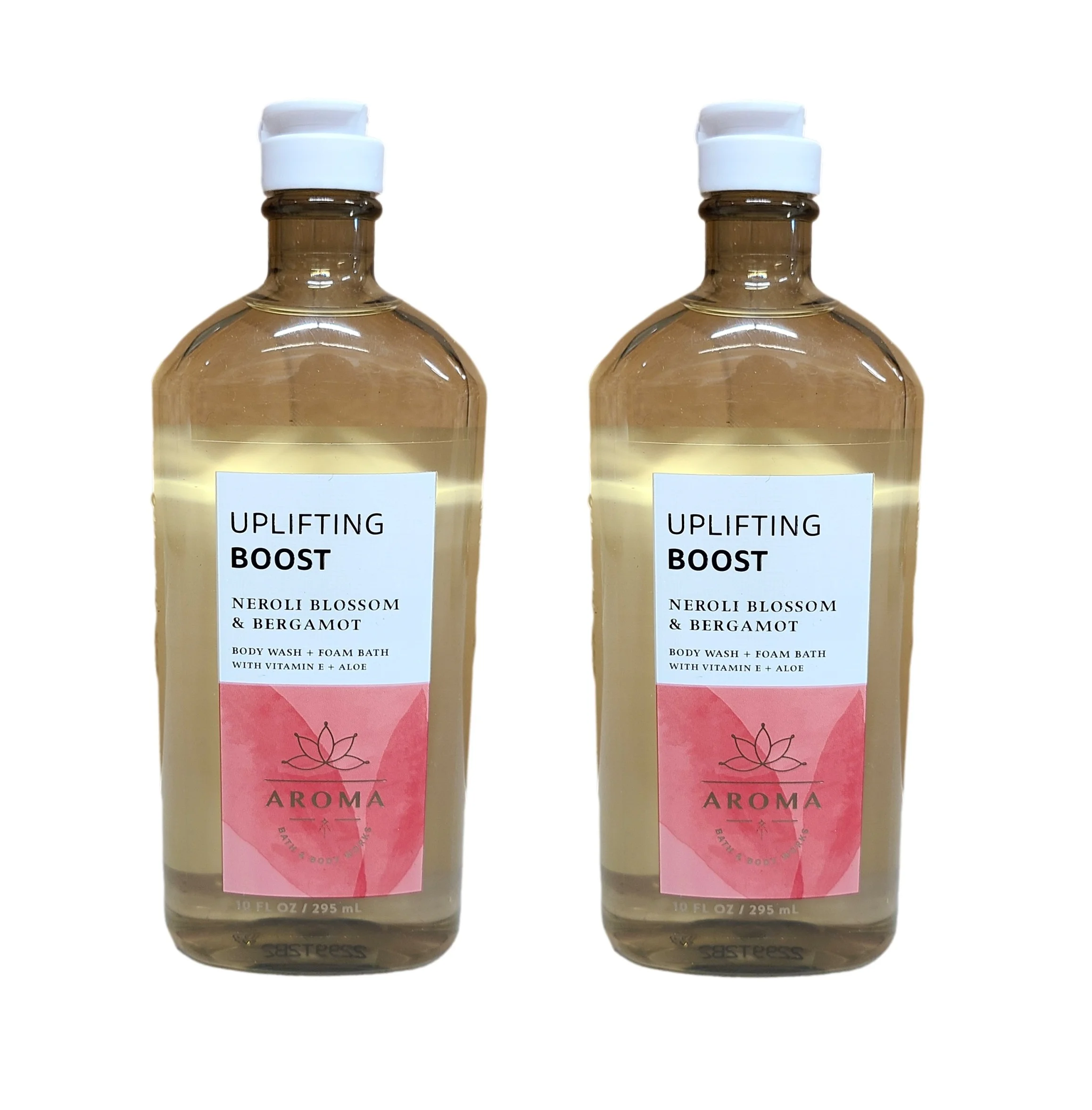 Bath and Body Works Aroma Uplifting Boost NEROLI BLOSSOM BERGAMOT Body Wash Foam Bubble Bath 2 Pack