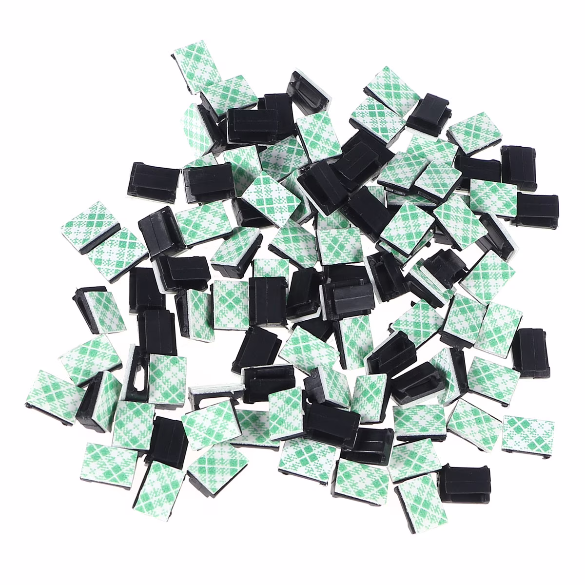 Masteelf 100pcs Black Adhesive Cable Clips Wire Cord Holders and Drop Cable Clamps Organizer