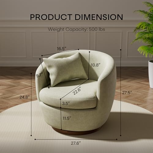 Blue Swivel Barrel Chairs Set of 2, Round Swivel Accent Chair Armchair, Modern Fabric Upholstered 360 Degree Swivel Chairs for Living Room, Bedroom, Office Blue