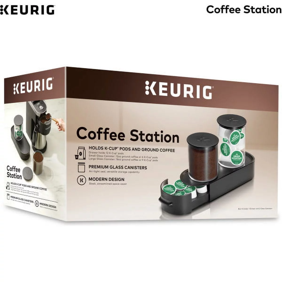 Keurig K-Cup Pod & Ground Coffee Storage Unit, Holds Ground Coffee & K-Cup Pods, Black