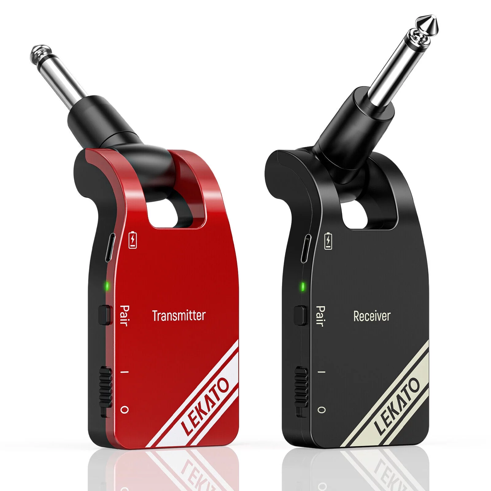 LEKATO 2.4GHz Wireless Guitar Transmitter Receiver System 6 Channels