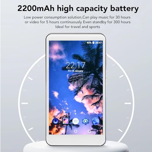 256GB MP3 Player with Bluetooth and, 5.0 Full Touch HD Screen Mp4 Mp3 Player with Speaker, HiFi Sound Music Player, Noise Reduction Music Player (8GB ROM Plus 256GB