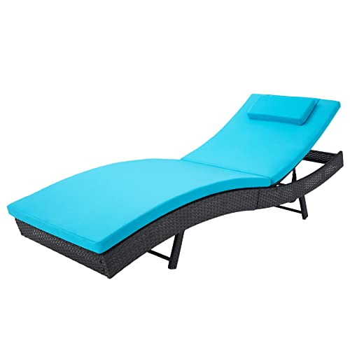 Incbruce Patio Chaise Lounge Chairs Set, Outdoor Reclining Chaise with Adjustable Backrest, PE Rattan Steel Frame Pool Lounge Chairs of 2